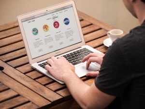 man working on a laptop